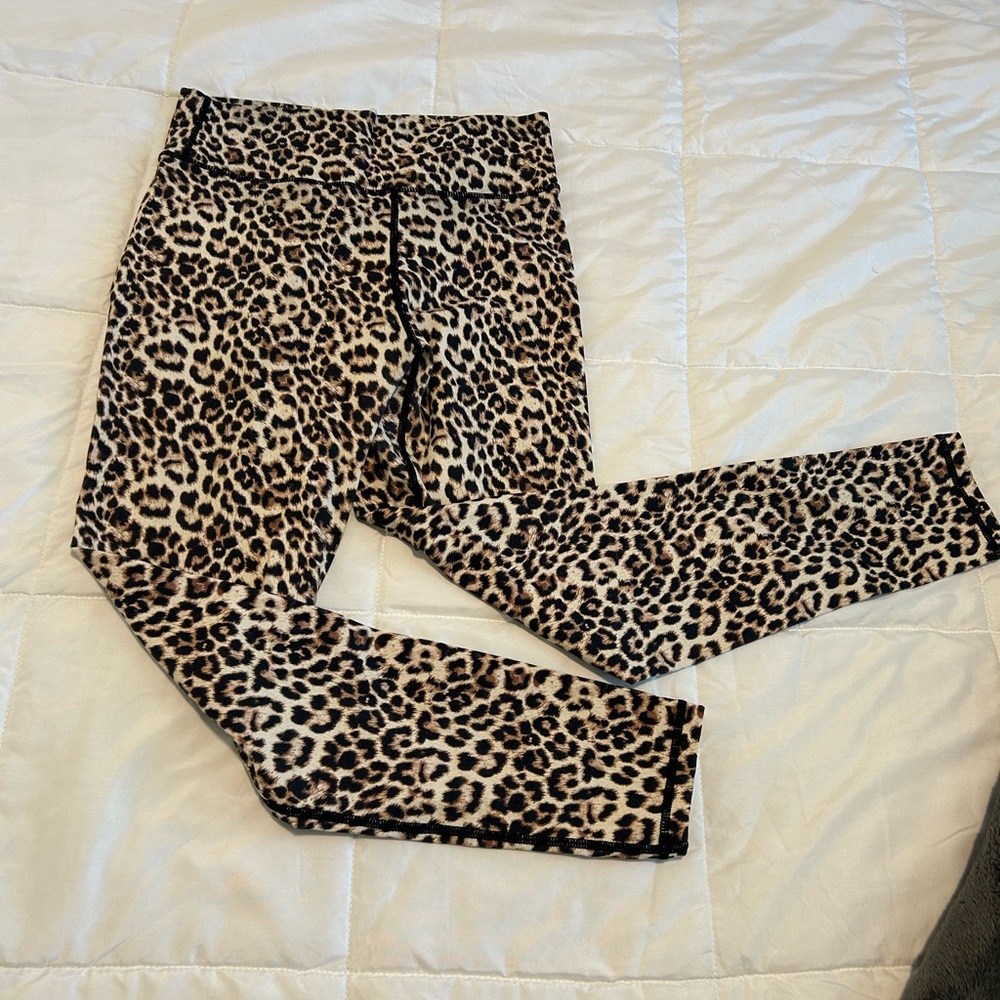 ZYIA Leopard Print Leggings - Black and Tan